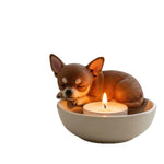 Portavelas de Resina con Diseño de Cachorro