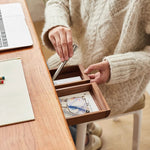 Organizador de Cajón Bajo Escritorio de Madera