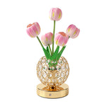 Lámpara Tulipán de Cristal con Luz Nocturna