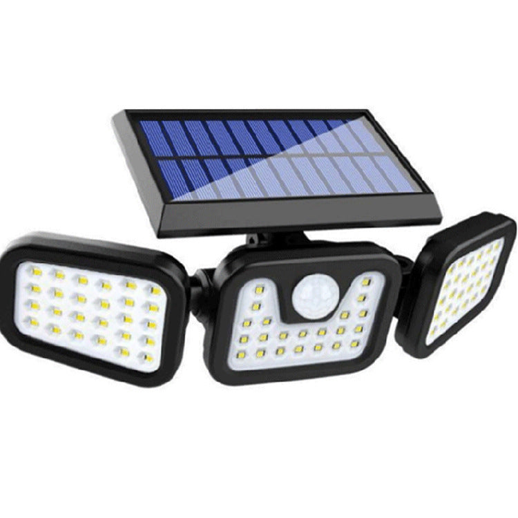 Lámpara Solar de Pared con Sensor de Movimiento (Triple Cabezal)