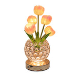 Lámpara Tulipán de Cristal con Luz Nocturna