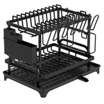 Escurreplatos de Cocina con Bandeja Autodrenante y Organizador Ajustable