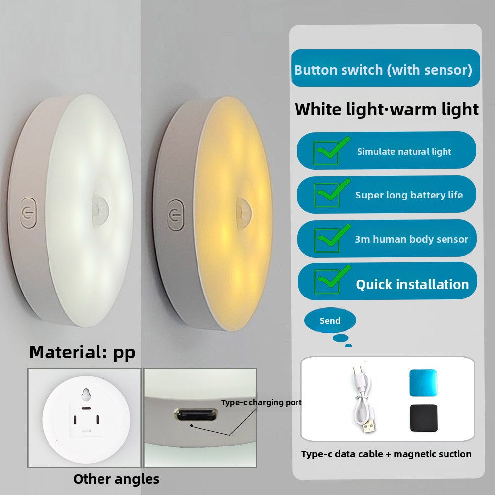 Luz Nocturna con Sensor de Movimiento Recargable