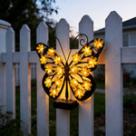 Luz Solar de Pared con Diseño de Mariposa para Jardín Exterior