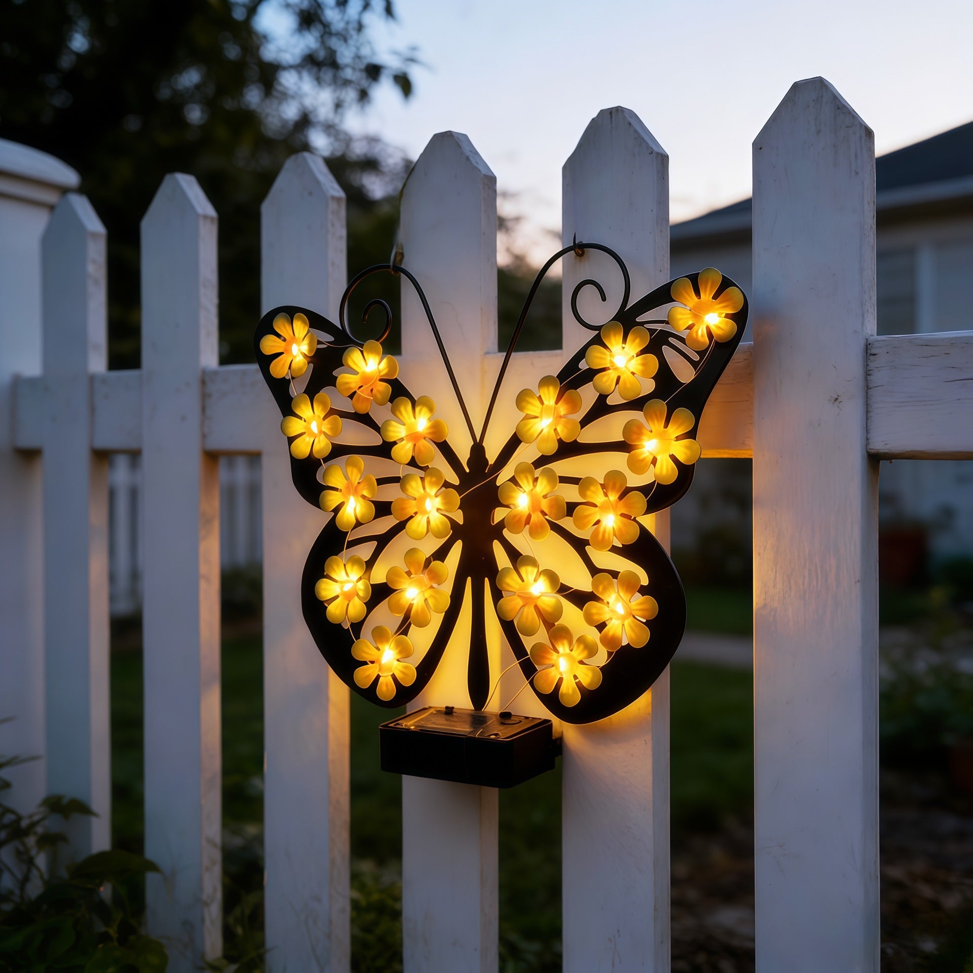 Luz Solar de Pared con Diseño de Mariposa para Jardín Exterior