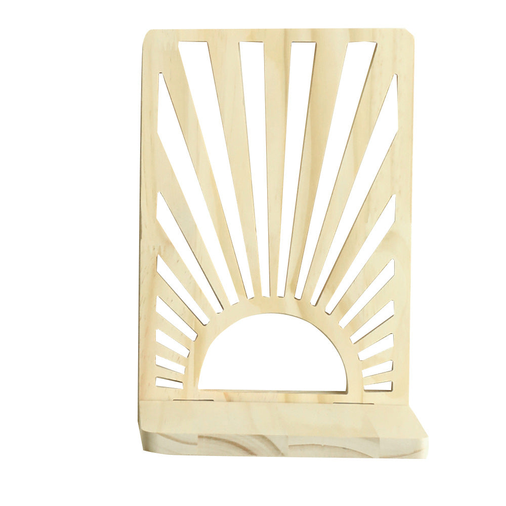 Estante de Pared de Madera Calada en Forma de Abanico