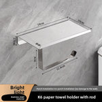 Portarrollos de Baño de Acero Inoxidable con Soporte para Móvil