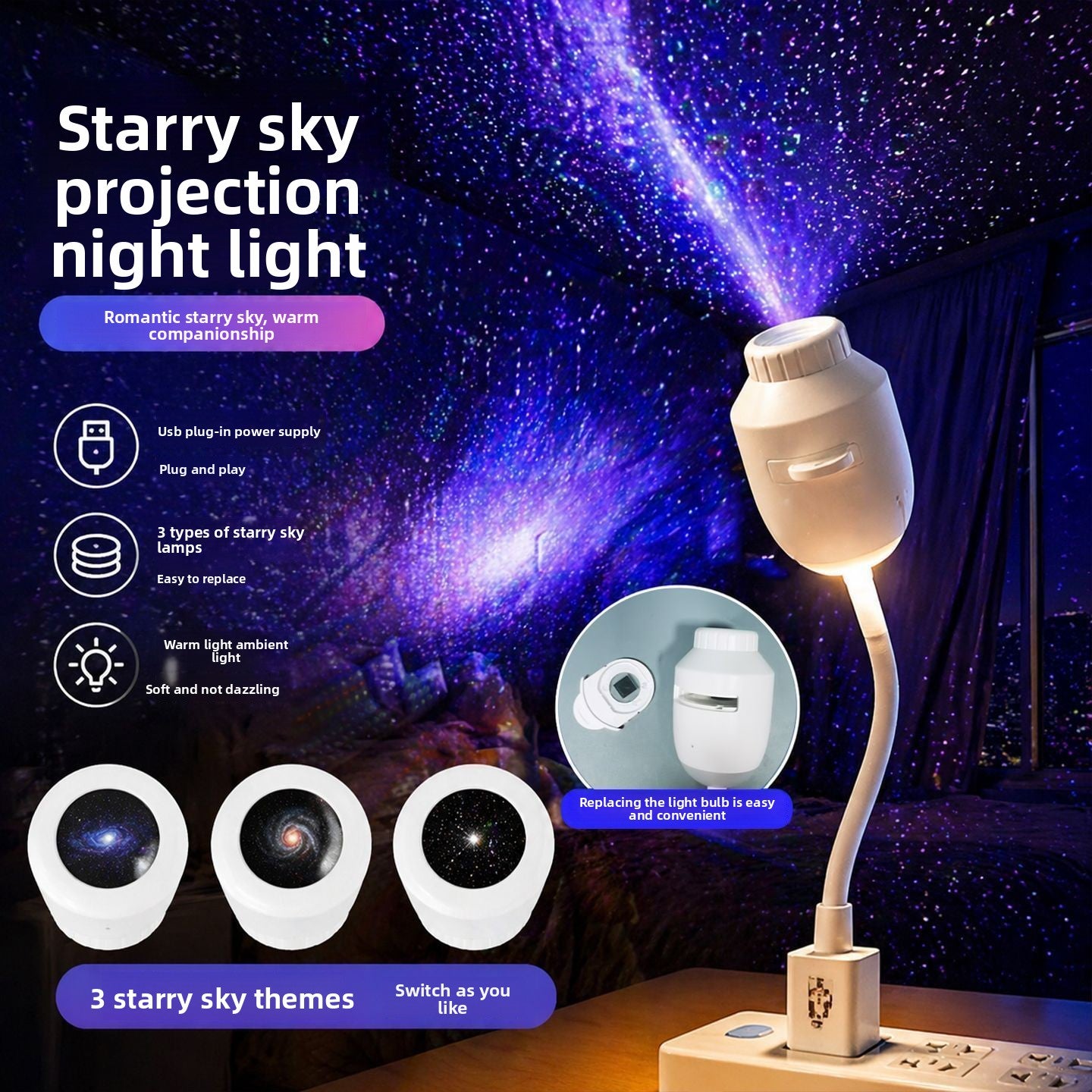 Proyector de Cielo Estrellado USB