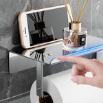 Portarrollos de Baño de Acero Inoxidable con Soporte para Móvil