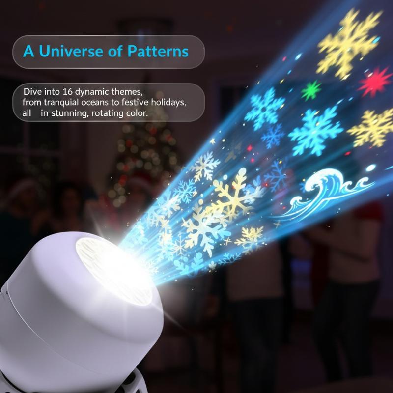 Proyector LED de Copos de Nieve Giratorio