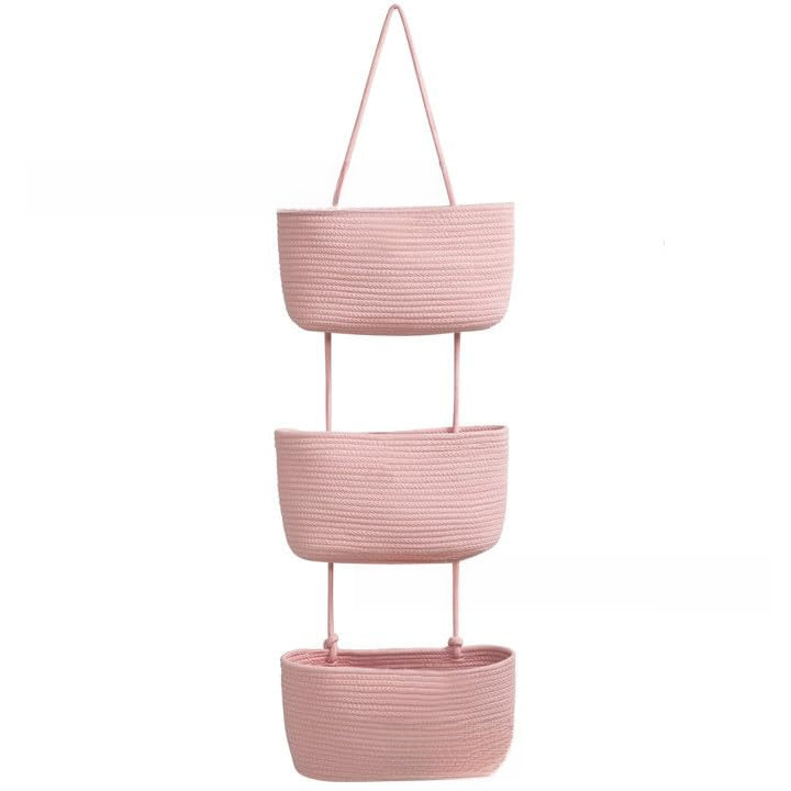 Cesta Organizadora de Cuerda de Algodón para Pared