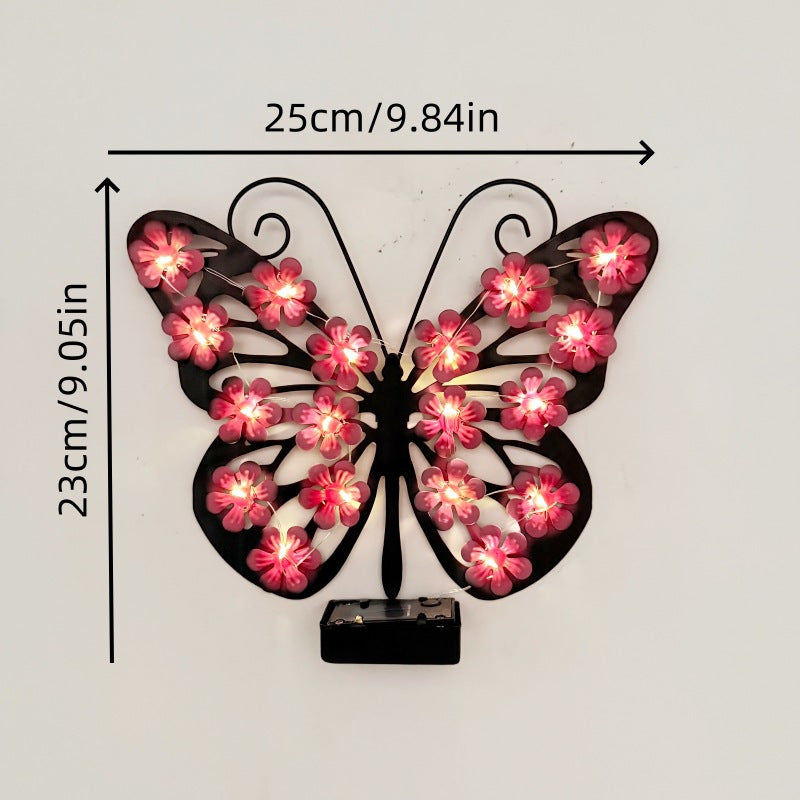 Luz Solar de Pared con Diseño de Mariposa para Jardín Exterior