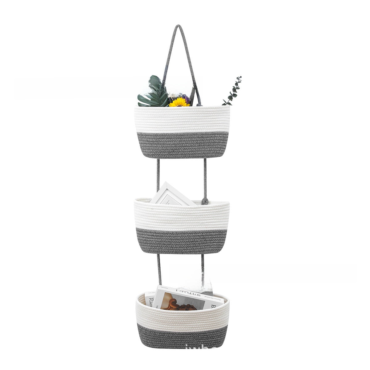 Cesta Organizadora de Cuerda de Algodón para Pared