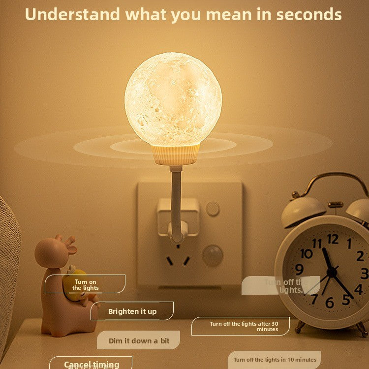 Lámpara Luna con Control por Voz Inteligente