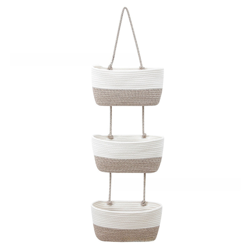 Cesta Organizadora de Cuerda de Algodón para Pared